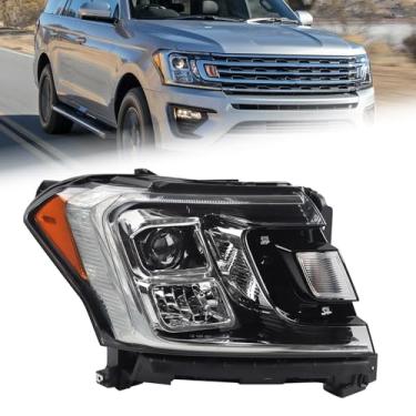 Imagem de KAMDKI Farol de halogênio RH adequado para Ford Expedition XLT 2018 2019 2020 2021 Conjunto de farol limitado lado direito do passageiro com lâmpadas FO2503370 JL1Z-13008-K