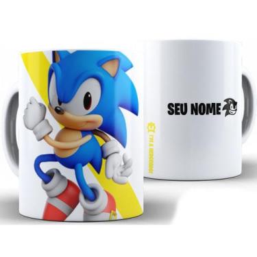 Imagem de Caneca Sonic Personalizada Com Nome + Caixa - Xícara 325ML Porcelana S