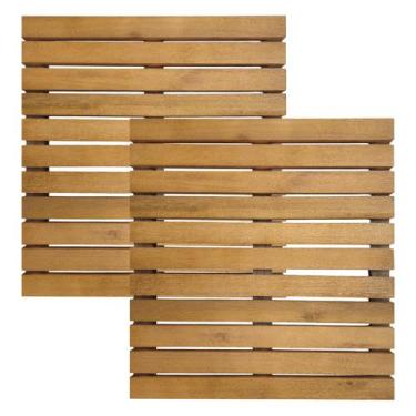 Imagem de 2 Deck Madeira Modular Eucalipto 50x50 Pintado Stain Imbuia - Tudo Jar