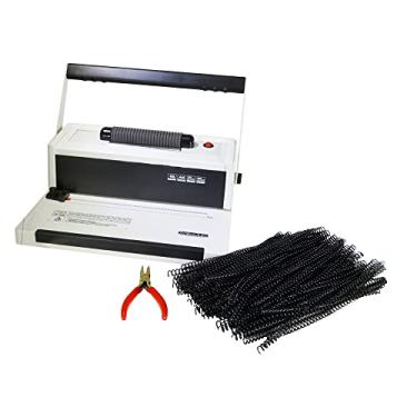 Imagem de Furador e encadernação de bobina S20 – com inserção de bobina elétrica – Apresentações e documentos profissionais – Crimpador grátis e bobinas de plástico de 6 mm (caixa com 100 peças)