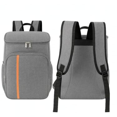 Imagem de Mochila Térmica Cooler 18L Cinza Impermeável Marmita Viagem