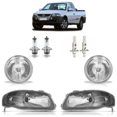 Imagem de Par Farol Máscara Cinza+Par Farol Milha Superior+Lâmpadas H4+Lâmpadas 