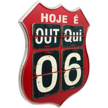 Imagem de Calendário Americano Route Em Metal Vinho Vintage Flip 40cm
