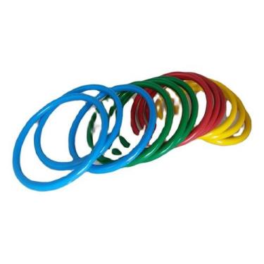 Imagem de Jogo De 24 Argolas Plásticas 10cm Brinquedo Brincadeira Festa Junina P