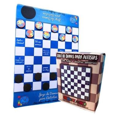 Imagem de Jogo de Damas Sensorial com Desafios Cognitivos Ferramenta Lúdica para
