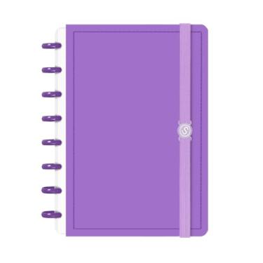 Imagem de Caderno Inteligente De Disco Capa Dura 80 Folhas Reposicionavel Tipo Diario Journal(M (17 x 23 cm),Lilás)