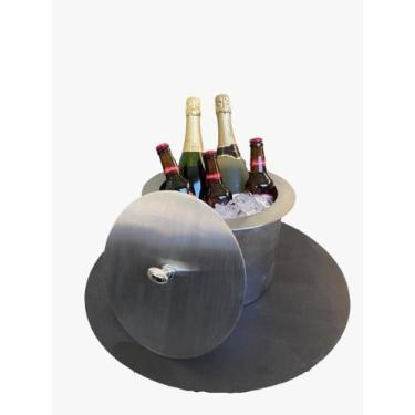 Imagem de Champanheira Porta Bebidas Inox Redondo Tamanho 30 cm Ecosul - Ecosul 