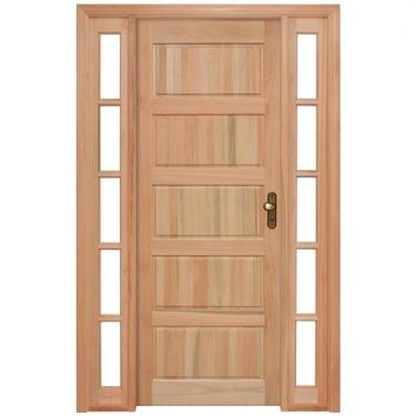 Imagem de Porta de Almofadas com Marco e Vitrôs Dos Dois Lados Rondosul Natural