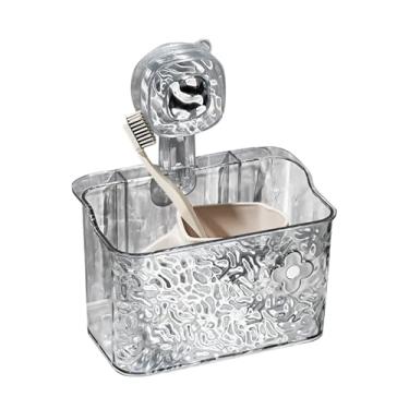 Imagem de Prateleira Para Chuveiro Com Ventosas | Caixa de Armazenamento com Ventosas para Banheiro | Prateleira de Canto Ondulada com Furos para Drenagem de Água para Banheiro Cozinha Chuveiro Banheira de Vidr