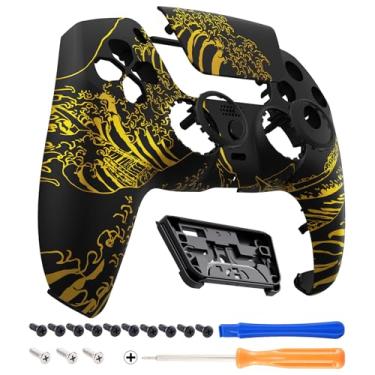 Imagem de eXtremeRate Touchpad Frontal Luna Redesenhado Compatível Com Controle Ps5 Bdm-010 020 Bdm-030 040 050, Substituição Faça Você Mesmo, Painel Frontal, Capa Personalizada Para - The Great Golden Wave O