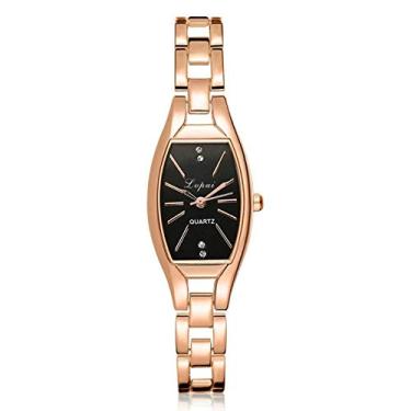 Imagem de 1 Pc Rosa De Ouro Casual Quartzo Senhoras Pulseira Relógios De Pulso Criativo Mulheres Moda Relógio Vestido De Quartzo Relógio Pulseira Jóias, Silver Black