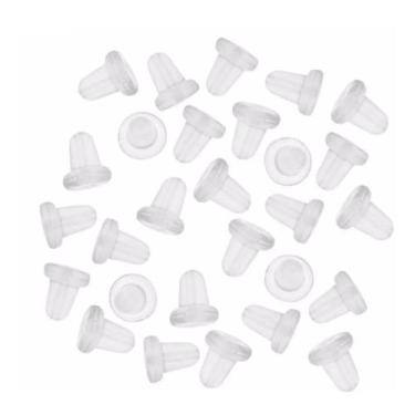Imagem de Tarracha de Silicone Transparente para Brinco com 300 unidades - LNS