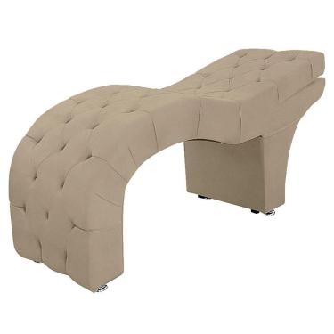 Imagem de Maca Capitone Reclinável Estofada Para Estetica Facial Sombrancelha E Cílios Suede Yasmim Cor Bege Médio