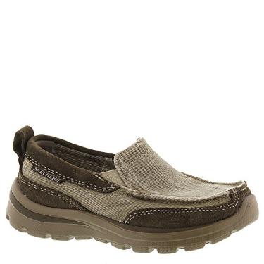 Imagem de Skechers Sapato social infantil 93891L Superior - Melvin de ajuste relaxado (criança pequena), Cinzento-acastan, 11.5 Little Kid