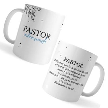 Imagem de Caneca Pastor Abençoado com Versículo Bíblico  Porcelana - Voar Person