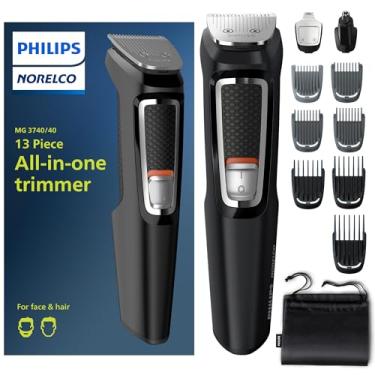 Imagem de Philips Norelco Multi Groomer Aparador All-in-One Série 3000-13 peças Kit de cuidados masculinos para barba, rosto, nariz, aparador de pelos e aparador de cabelo - sem necessidade de óleo de lâmina