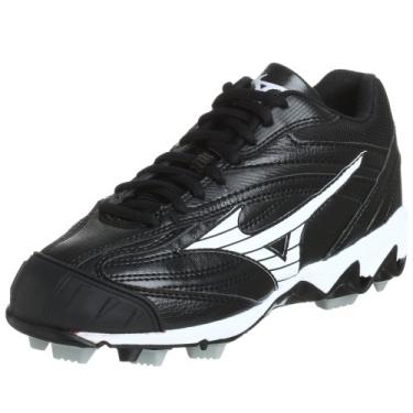 Imagem de Mizuno Chuteira de beisebol feminina Finch 9 Spike Mid G3, Preto/branco, 42