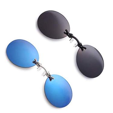 Imagem de Pacote com 2 óculos de sol retrô redondos com clipe no nariz, Matrix Morpheus Movie sem aro, 2 Pack, Normal Size