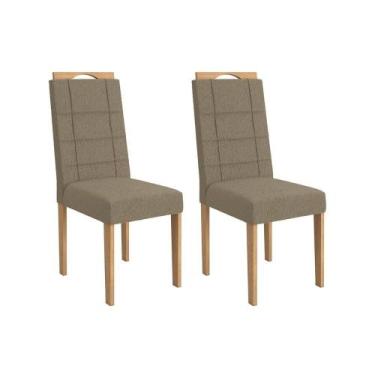 Imagem de Cadeira de Cozinha Flora 2CAD150 Madeirado Kit 2 Un Carvalho/Boucle Be