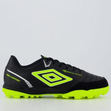 Imagem de Chuteira Umbro Neo-Confort Society Preta e Amarela, 40