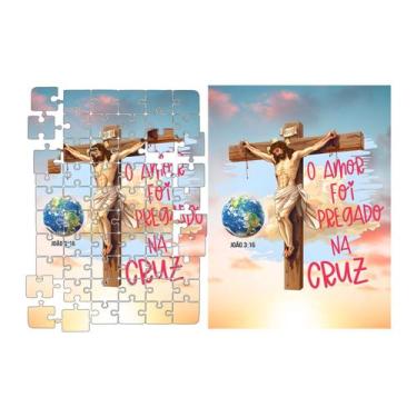 Imagem de Quebra Cabeça Religioso Jesus é Amor c/ 60 pçs - Premium