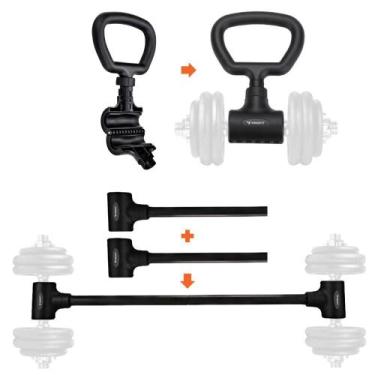 Imagem de Kit Barra Supino e Alça Kettlebell Com Ajuste Rápido Yangfit