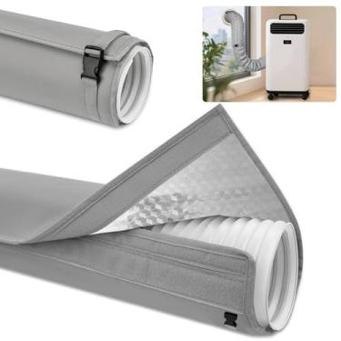 Imagem de LUCKIPLUS Capa de mangueira de ar condicionado, manga CA isolada portátil para tubos de exaustão de 12,7 cm e 15 cm de diâmetro