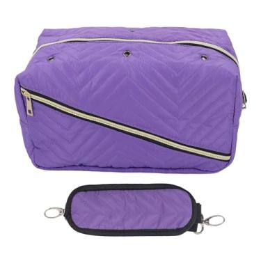 Imagem de Saco de maconha de tricô Organizador de crochê Bolsa de viagem com ombros ajustáveis ombro ombros ombros (Roxo)