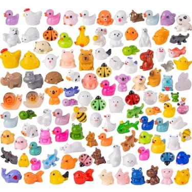 Imagem de Teenzee 110 miniaturas, animais de resina, 110 estilos, variados, figuras de animais pequenos em miniatura para micro fadas, acessórios de paisagem, artesanato, decoração de aquário