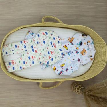 Imagem de Kit 3 Macacao para bebe Cores Sortidas Menino em Soft dia a dia confor