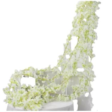 Imagem de Corrente De Cerejeira Artificial 180cm 135 Flores Decoração Decorativa Flor Artificial Trepadeira Decoração para Casa(Branco)