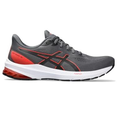 Imagem de ASICS Tênis de corrida masculino GT-1000 12, Cinza/vermelho verdadeiro, 46