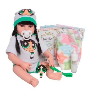 Imagem de Bebê Reborn Boneca Realista Menina Morena Corpo de Vinil - Cegonha Reb