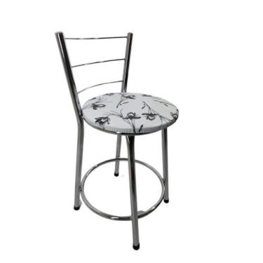 Imagem de Banqueta Banco Baixa Encosto Bar Balcão Cozinha Cromada - FortMix, Bra