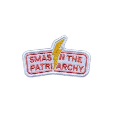 Imagem de OKOMCM Patch bordado Smash The Patriarchy de 7,5 cm com ferro no bordado, remendos feministas "faça você mesmo", adesivos bordados femininos engraçados para roupas, mochilas, chapéus, jeans, presente