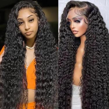 Imagem de Peruca ALYOGA Water Wave 32", 180 densidades, cabelo humano encaracola