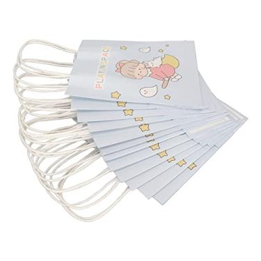 Imagem de Sacos de presente de desenho animado Mini sacolas de presente reutilizáveis ​​com alças de grande capacidade Kraft Paper Sacos de presente para aniversário de Natal de Ação de (Tipo 3)