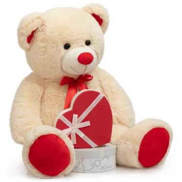 Imagem de Ursinho de pelúcia WENMOTDY Huge 90cm bege para crianças