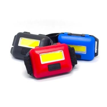 Imagem de Lanterna De Cabeca Led Capacete Camping Trilha Sinalizador (Azul)