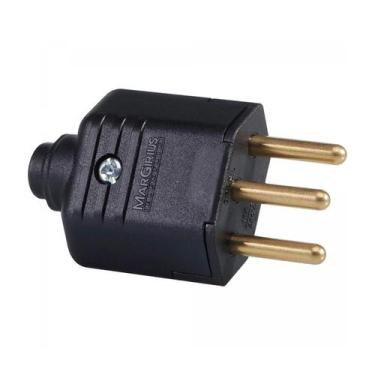 Imagem de Plug 3 Pinos 10A Macho PLD1 Preto Margirius