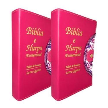 Imagem de Biblia Sagrada Botão Letra Gigante com Harpa - LivrariaAlfa