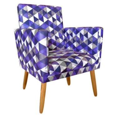 Imagem de Poltrona Decorativa NinaCr suede triangulo roxo para leitura - JBF