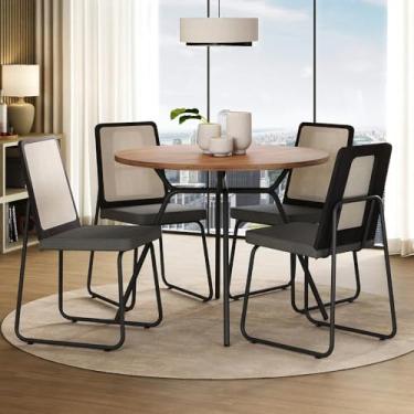 Imagem de Conjunto Sala de Jantar 4 Cadeiras Domani Carraro (Preto)