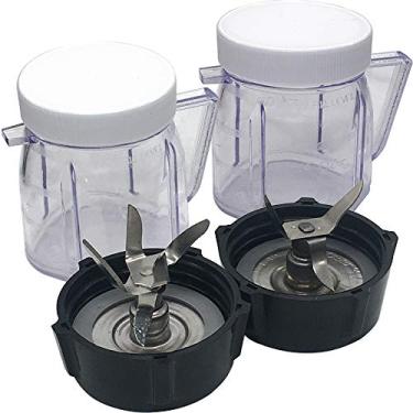 Imagem de Lâmina de substituição de 2 peças de fusão de 6 pontos 4980,4961 Lâmina de triturador de gelo com mini pote de 1 xícara 4937, compatível com liquidificador Oster Heritage Blend, série clássica