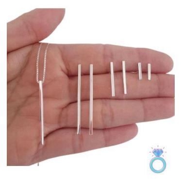 Imagem de Colar Prata Conjunto Com 3 Brincos De Prata Lei 925 8cm - Isa Roncari 