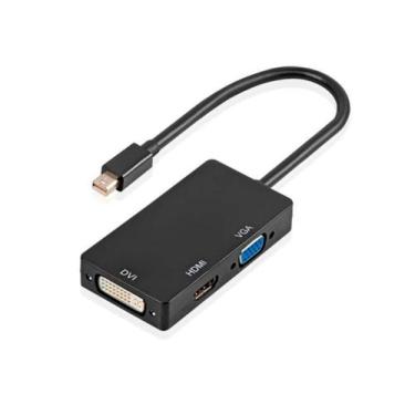Imagem de Cabo Adaptador Thunderbolt Mini DisplayPort 3x1 HDMI/DVI/VGA - Tomate