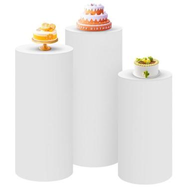 Imagem de Conjunto de capas de pedestal cilíndrico SaitiMade White (3 unidades)