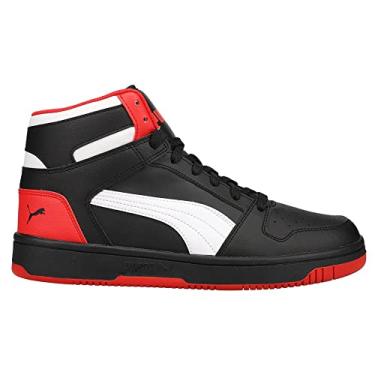 Imagem de PUMA Men's Rebound Layup Wide Sneaker, Black White-High Risk Red