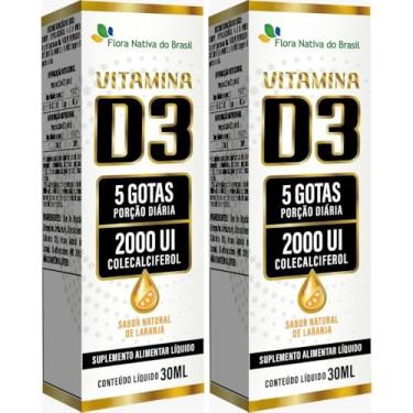 Imagem de KIT 2X Vitamina D3 em gotas 2000UI 30ml - Flora Nativa (30ml, Laranja)