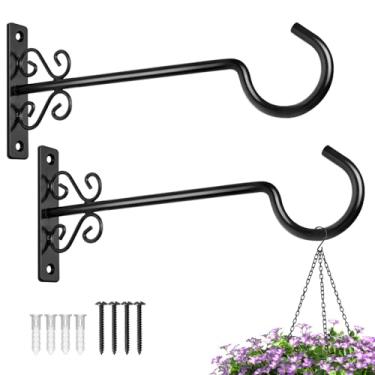 Imagem de BOLITE Cabides de plantas, suportes para pendurar plantas de 30 cm ao ar livre ou interno, ganchos de parede para pendurar comedouros de beija-flor, alimentadores de pássaros, plantadores, lanternas